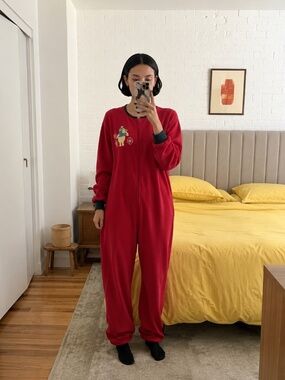 90s Winnie the Pooh Sleeper Pajamas Size Large Fleece